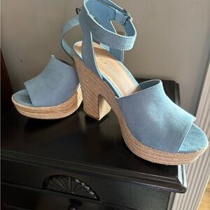 Sun + Stone Blue Espadrille Platform Shoes